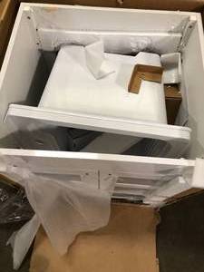 lot 14 image: TEHILA 24.5 in. x 21.5 in. x 34 in. White Utility Sink Cabinet Customer Returns See Pictures