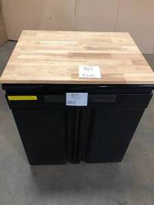 lot 16 image: Husky Heavy Duty Welded 20-Gauge Steel 1-Drawer 2-Door Garage Base Cabinet in Black (28 in. W x 32 in. H x 21.5 in. D)  No Keys Included Customer Returns See Pictures