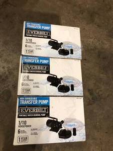 lot 26 image: Everbilt 110 HP Non-Submersible Self-Priming Transfer Pump  Customer Returns See Pictures