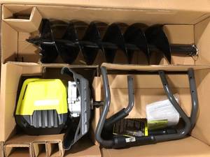 lot 48 image: RYOBI 40V HP Brushless Cordless Earth Auger with 8 in. Bit (Tool Only)  Customer Returns See Pictures