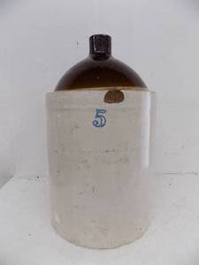 Antique Large No 5 Crock Jug 19 high