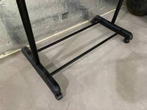lot 61 image: Metal Adjustable Height Clothes Rack On Rollers