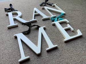 lot 110 image: Assorted 8 Inch Wall Mount Wooden Letters