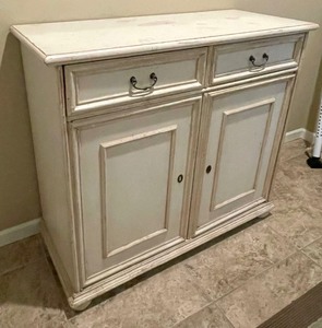 lot 19 image: Distressed Console  Buffet Cabinet with Two Drawers by Store House