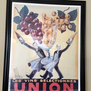 lot 24 image: Pottery Barn Framed Wine Themed Print