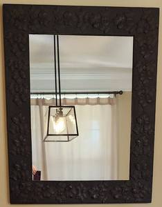 lot 25 image: Stylized Metal Framed Mirror