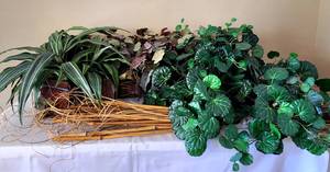 lot 74 image: Collection of Faux Foliage and Baskets