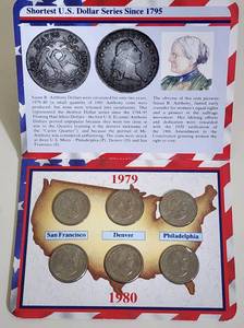 lot 124 image: Complete Two-Year  Uncirculated Set of Susan B. Anthony Dollars