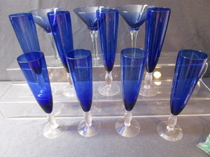 lot 30 image: Cobalt Stemware
