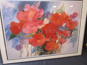 lot 38 image: Poppies Stretched Canvas
