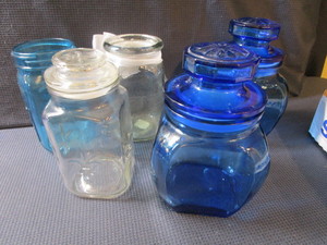 lot 233 image: Blue Canisters, Jars