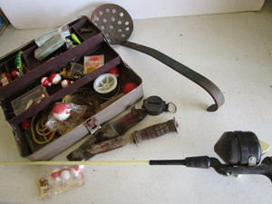 lot 312 image: Fishing Tackle, Box, Rod  Reel