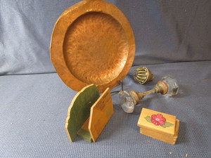 lot 358 image: Copper Plate, Glass Door Knobs