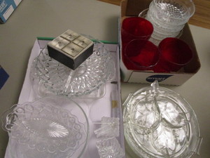 lot 416 image: Crystal Relishes, Salt Cellars