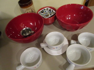 lot 431 image: Red Bowls, Soups