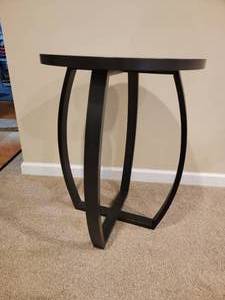lot 18 image: Black Convex Leg Round Side Table