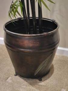 lot 58 image: Exotic Faux Bamboo in Copper Planter