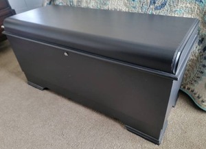 lot 9 image: Stylish Jet Black Cedar Chest by Lane