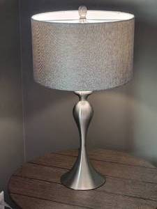 lot 61 image: Silver Sleek Modern Table Lamp