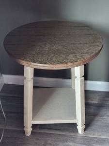 lot 13 image: Farmhouse Chic Round Side Table by Ashley
