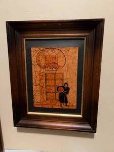 lot 51 image: Framed MCM Leather Art