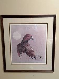lot 11 image: Framed Native American Eagle & Spider