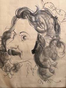 lot 33 image: Wood Framed Vintage Caricature