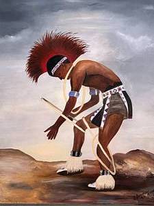 lot 48 image: Framed Native American Dance Original Artwork