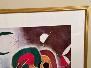 lot 4 image: Miro Framed Abstract Artwork