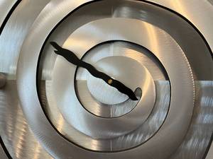 lot 83 image: Silver Modern Wall Clock