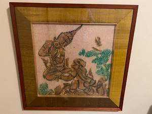 lot 86 image: Vintage Midcentury Thailand Temple Rubbing Lot 1