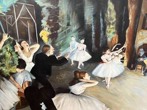 lot 89 image: Original Oil Reproduction Painting of Degass