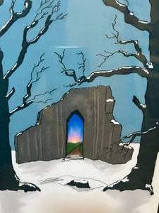 lot 102 image: Framed Door to Spring Artwork