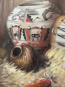 lot 110 image: Original Native American Acrylic Painting on Canvas