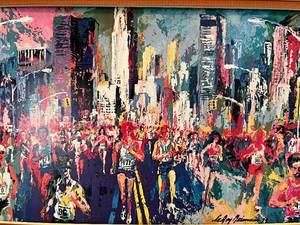 lot 112 image: Leroy Newman NYC Marathon Framed Print