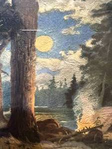lot 120 image: Moonlight at the Camp Framed Artwork