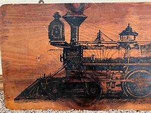 lot 124 image: Wooden Locomotive Wall Plaque