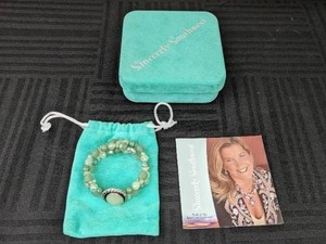 lot 22 image: Sincerely Southwest Sterling Green Bracelet