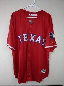 lot 54 image: MLB Mens Texas Rangers #1 Elvis Andrus Majestic Jersey