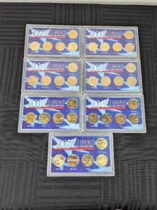 lot 29 image: (7) Sets of Gold Layered Commemorative State Quarters American Historic Society - 1999-2005