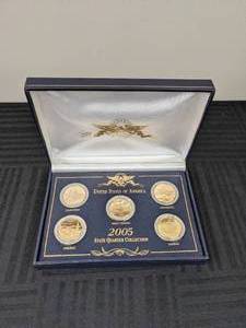 lot 25 image: 2005 Commemorative Gold State Quarters with Boxed Display