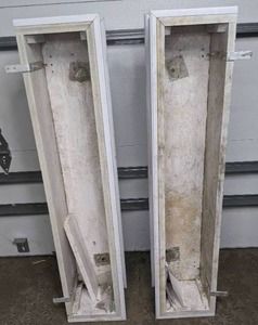 lot 88 image: Pair of White Window Boxes for FlowersPlants