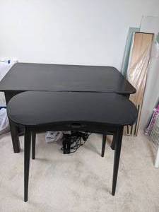 lot 145 image: Two Tables One with Drawer and One Square Table