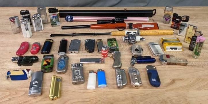 Unique Lighter Collection: Jack Daniels, Camel, Accordion, Fishing