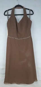 lot 105 image: NEW Womens Alfred Angelo Size 18 Espresso Halter Cocktail Dress E