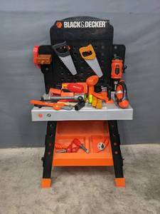 lot 96 image: Kids Black & Decker Work Bench with Tools and Accessories E