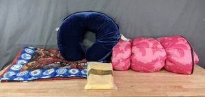 lot 80 image: Kids Avengers Sleeping Bag, NEW Pillow Cover, Boppy with Cover, Pink Camo Kids Sleeping Bag and More E