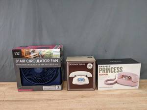 lot 167 image: Easy Home 8 Circulator Fan, GE Designer Series Telephone, Crowley Princess Desk Phone K