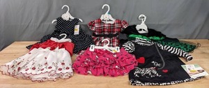 lot 149A image: NEW Assortment of Kids Girls Newborn, 6-9M, 9M, 12M, 18M, 24M Dresses and Skirt K