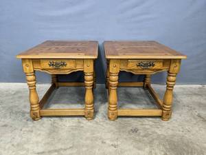 lot 68A image: (2) Wooden Side Tables T